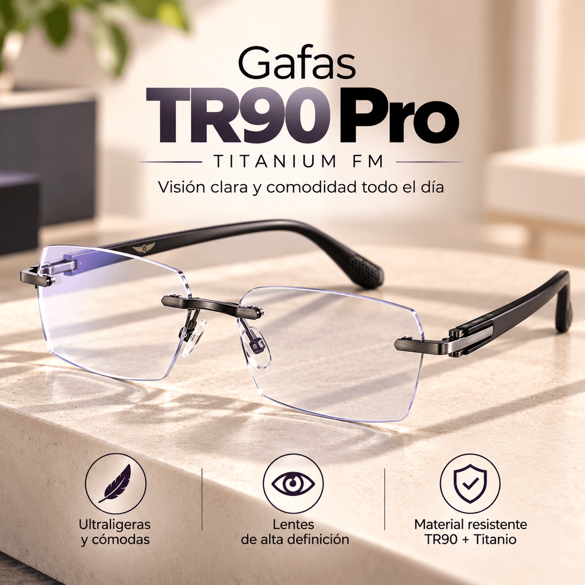 ¡Gafas TR90 Pro Titanium: comodidad y estilo para tu día a día!