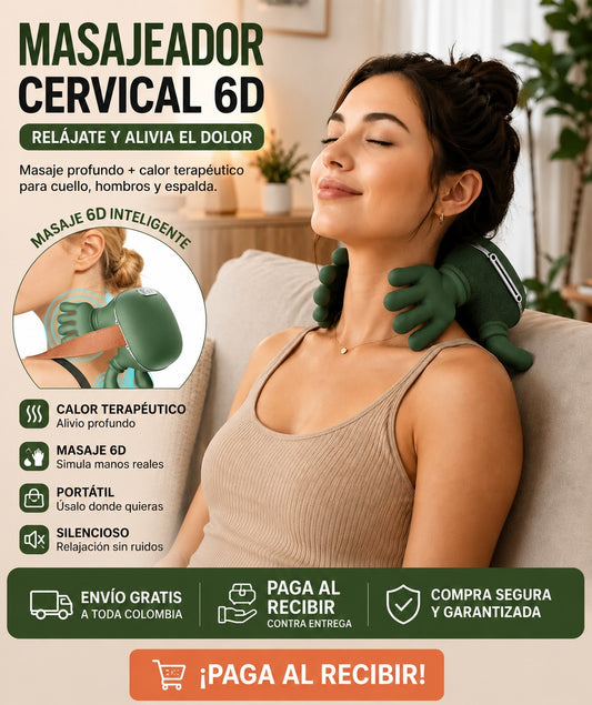 Masajeador Cervical Biónico 4D con Calor | Alivio Profundo y Relajación Total