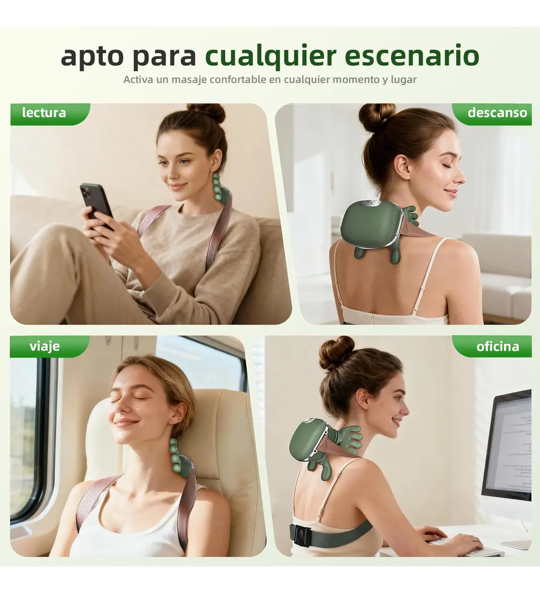 Masajeador Cervical Biónico 4D con Calor | Alivio Profundo y Relajación Total